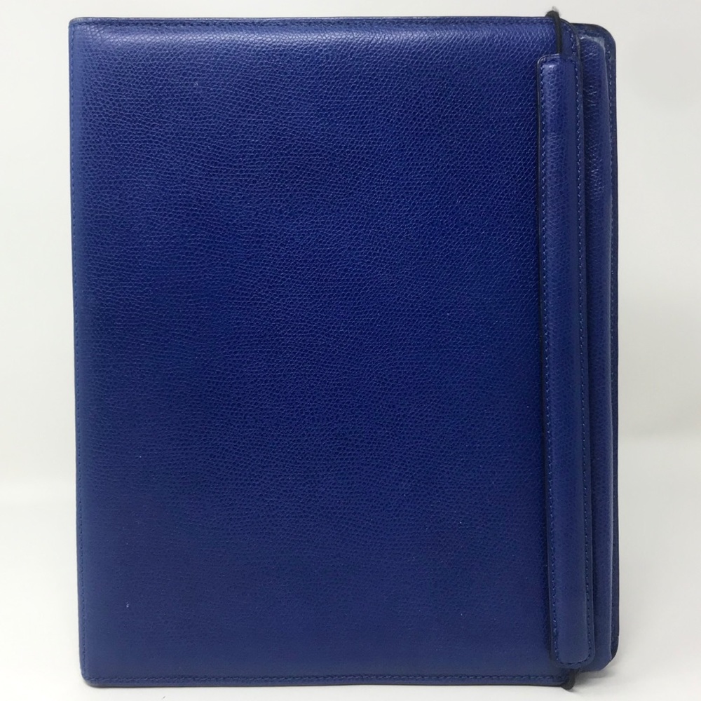 Valextra Royal Blue Leather IPad Case